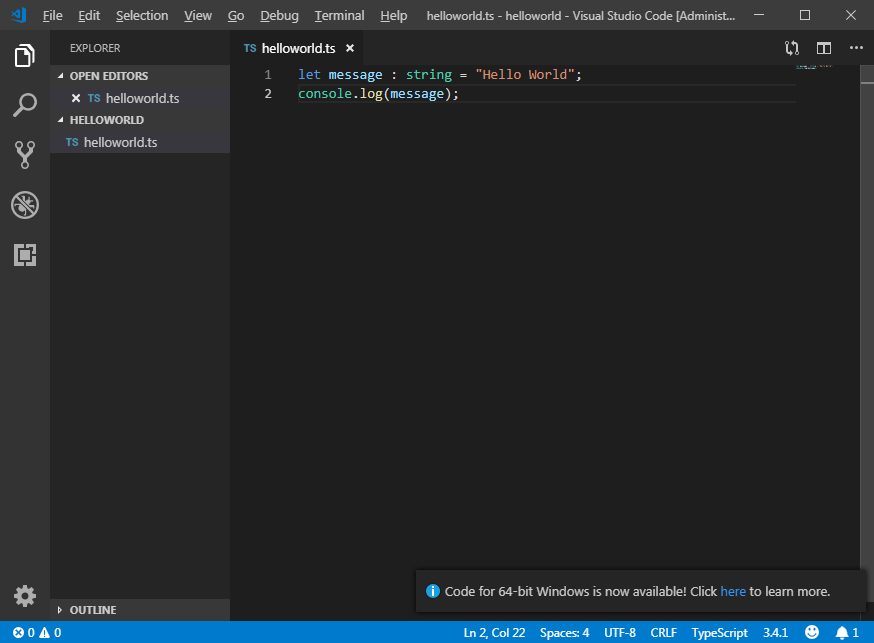 Запустить typescript в visual studio code